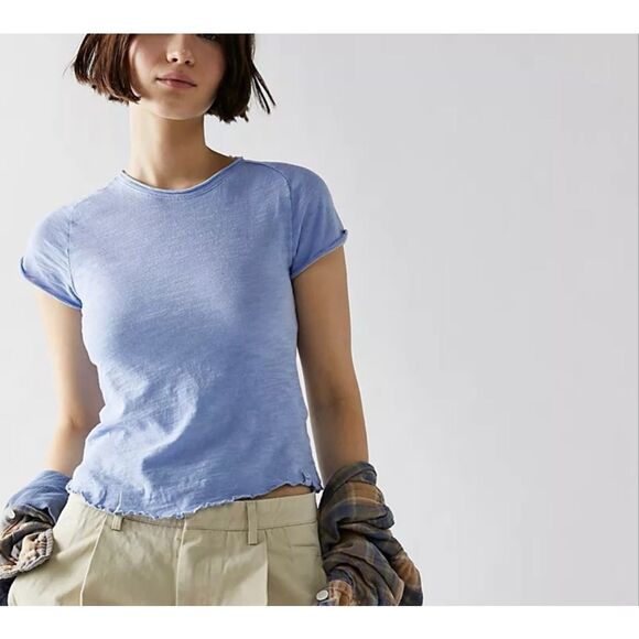 Free People Tops - Free People We The Free Be My Baby Tee in blue size XL NEW